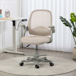 Barneskrivebordsstol HOME4YOU Emmy med fotskammel Beige