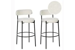 Barstol Beliani Allison set om 2 Beige-Svart White