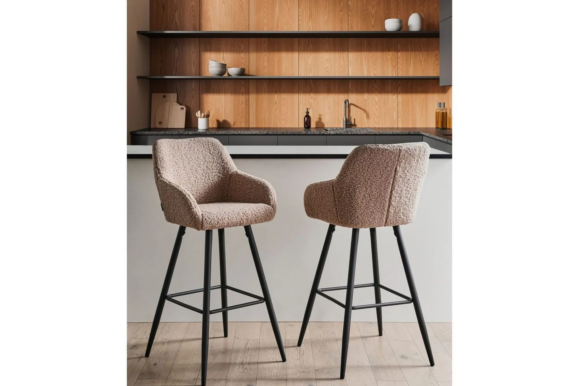 Barstol Casmalia sett av 2 Beige/svart