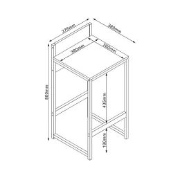 Barstol HOME4YOU Hannes 38x38x80 cm rustikk melamin