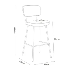 Barstol HOME4YOU Keiu 46x49x107 cm 150x40xh80 cm, melamin eik