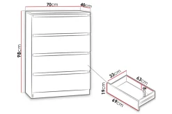 Basildon Kommode 70x40x97 cm