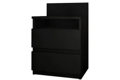 Basildon Nattbord 40 cm med Oppbevaring 2 Skuffer + Hylle