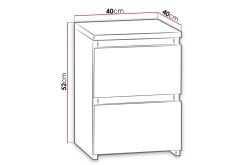 Basildon Nattbord 30 cm med Oppbevaring 2 Skuffer