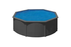 Basseng Stål Swim & Fun Grunnleggende rund Ø360 x 120 cm, Antrasittgrå