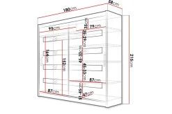 Bega Garderobe 180x57x215 cm