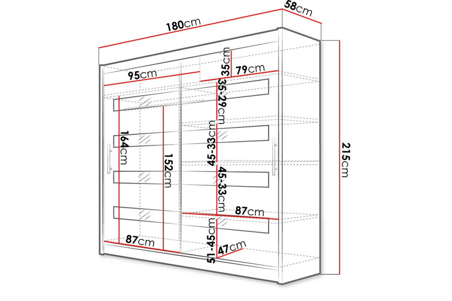 Bega Garderobe 180x57x215 cm