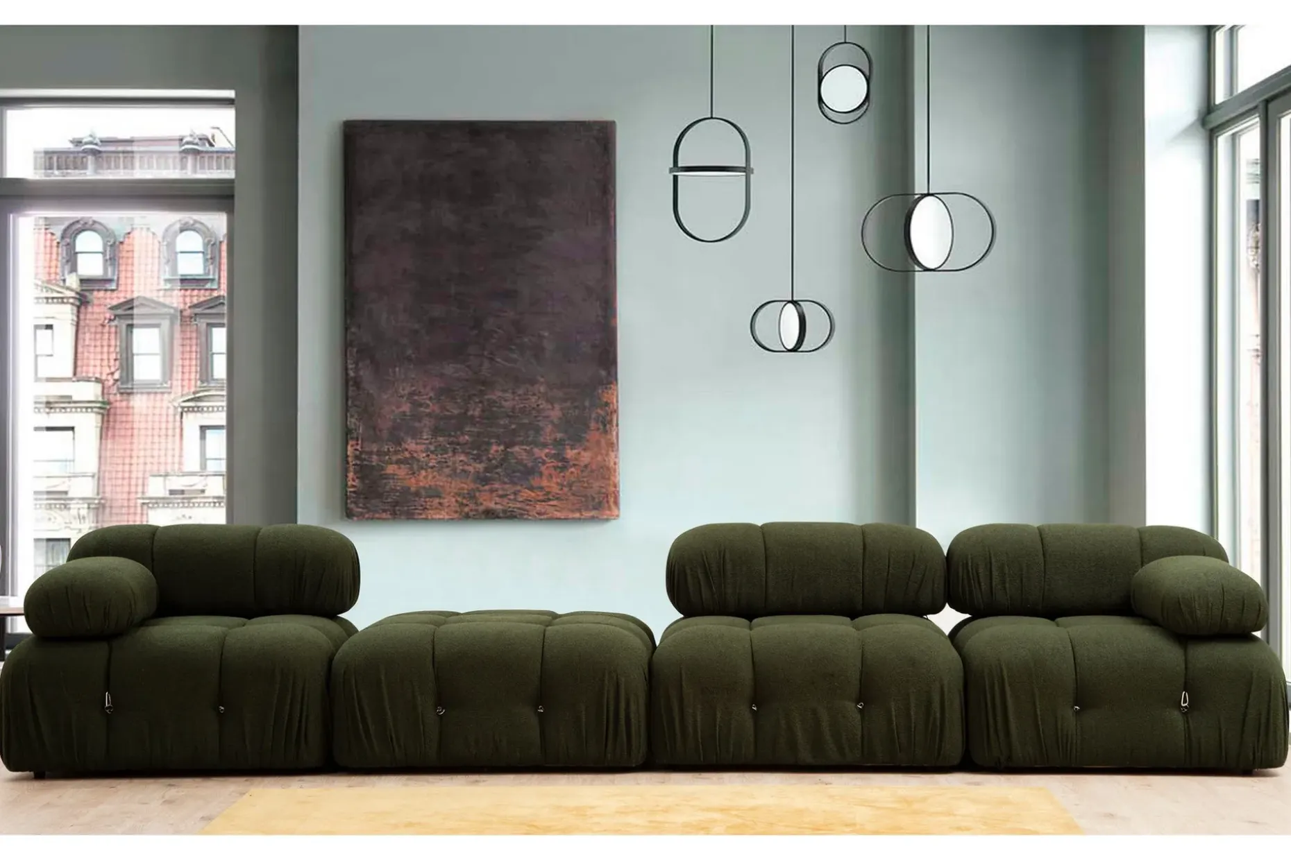 Belgin Boblende Divansofa 3-seter 288 cm