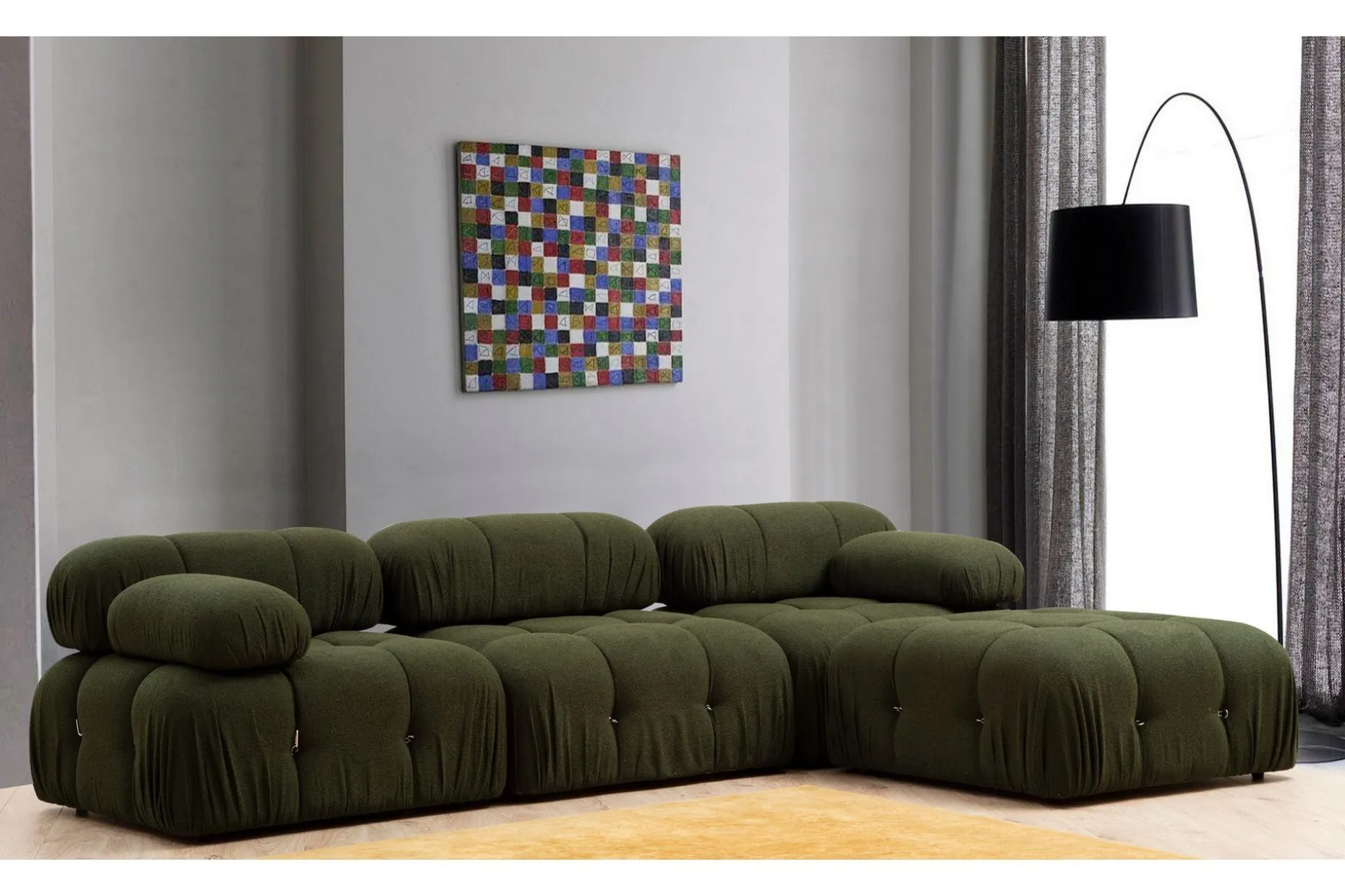 Belgin Boblende Divansofa 3-seter 288 cm
