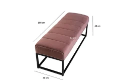 Benke Wohnling fløyelstrukket moderne quiltet elegant metallramme Rosa