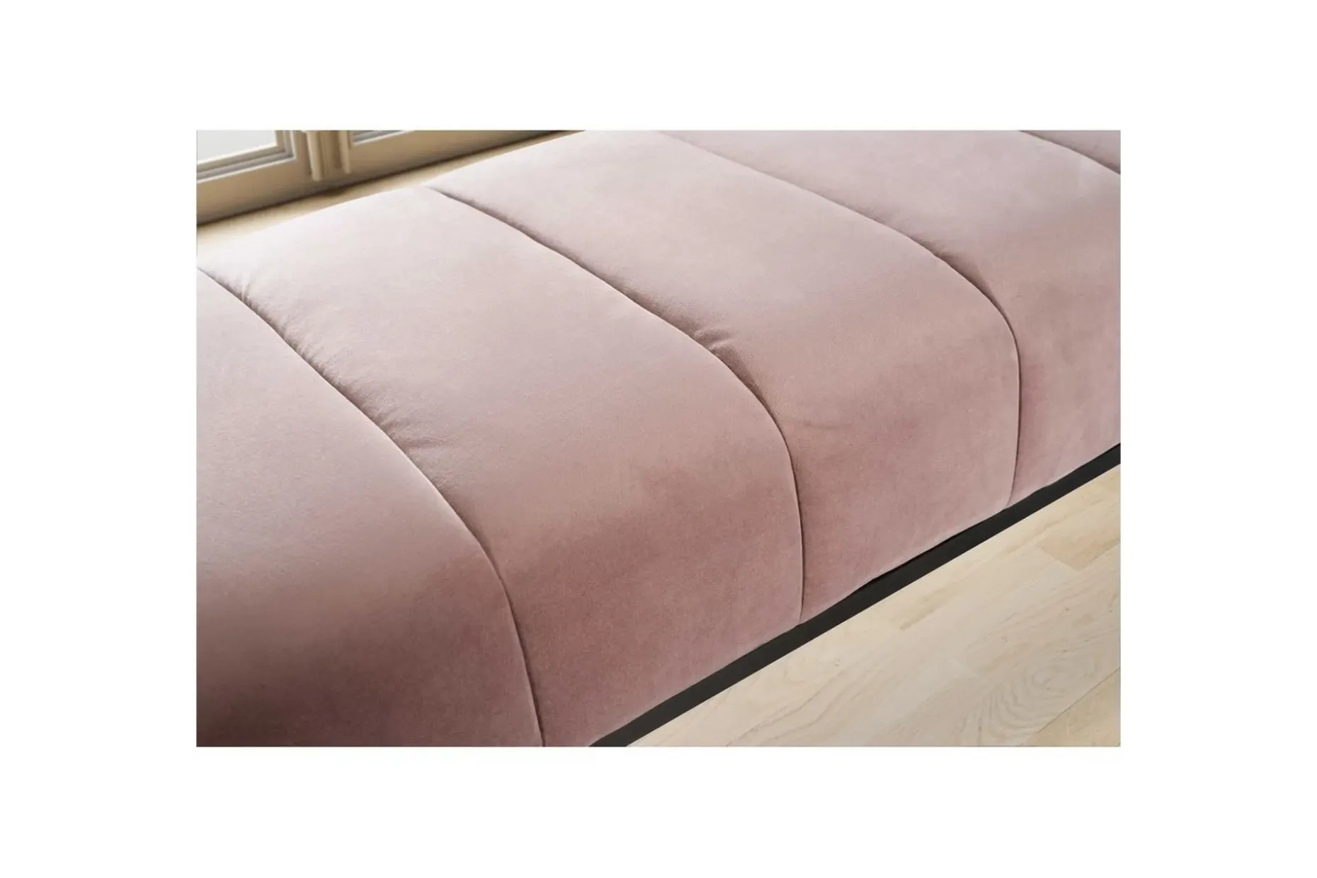 Benke Wohnling fløyelstrukket moderne quiltet elegant metallramme Rosa