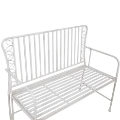Benk HOME4YOU Jasmine 103x50x93 cm Antikkhvitt metall