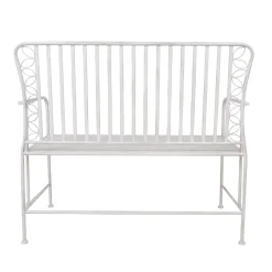 Benk HOME4YOU Jasmine 103x50x93 cm Antikkhvitt metall