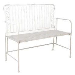 Benk HOME4YOU Jasmine 103x50x93 cm Antikkhvitt metall
