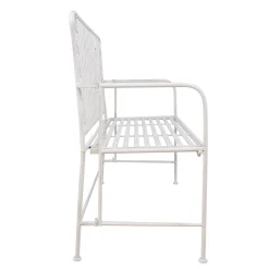 Benk HOME4YOU Jasmine 103x50x93 cm Antikkhvitt metall