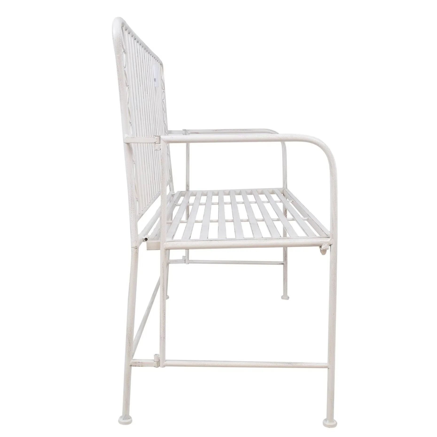 Benk HOME4YOU Jasmine 103x50x93 cm Antikkhvitt metall