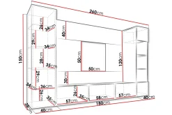 Bernice Tv-Skap 260x38 cm