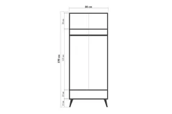 Bertoaria Garderobe 80x190 cm Brun