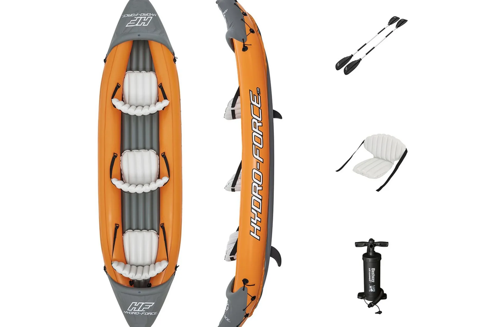 Bestway Cove Champion X3 Oppblåsbar kajakk 3 personer Oransj