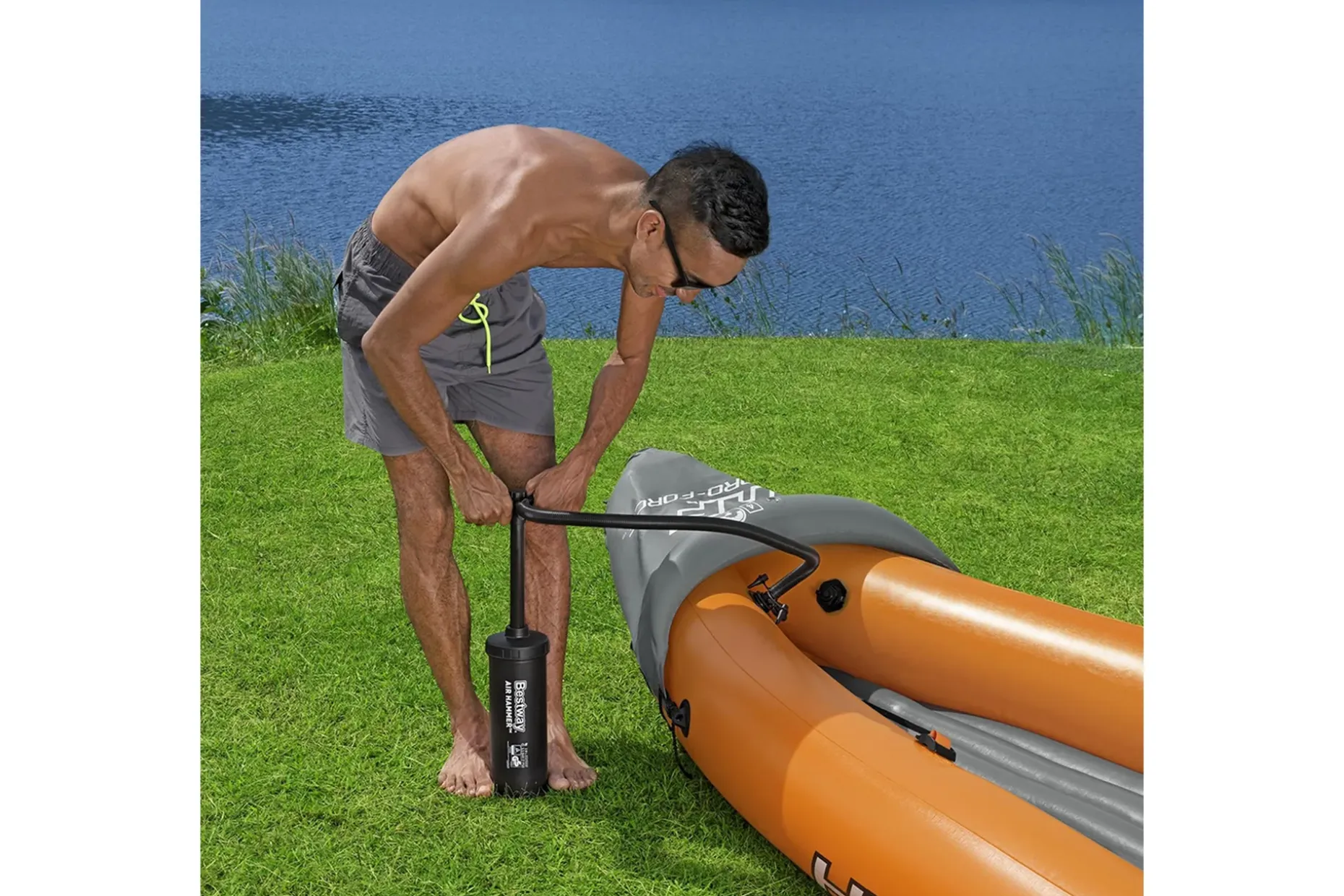 Bestway Cove Champion X3 Oppblåsbar kajakk 3 personer Oransj