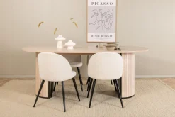 Biana Spisegruppe 200 cm Oval inkl. 4 Valera Cordfløyelstole
