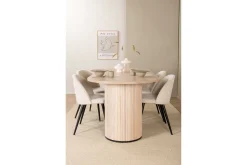 Biana Spisegruppe 200 cm Oval inkl. 4 Valera Cordfløyelstole