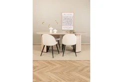 Biana Spisegruppe 200 cm Oval inkl. 4 Valera Cordfløyelstole