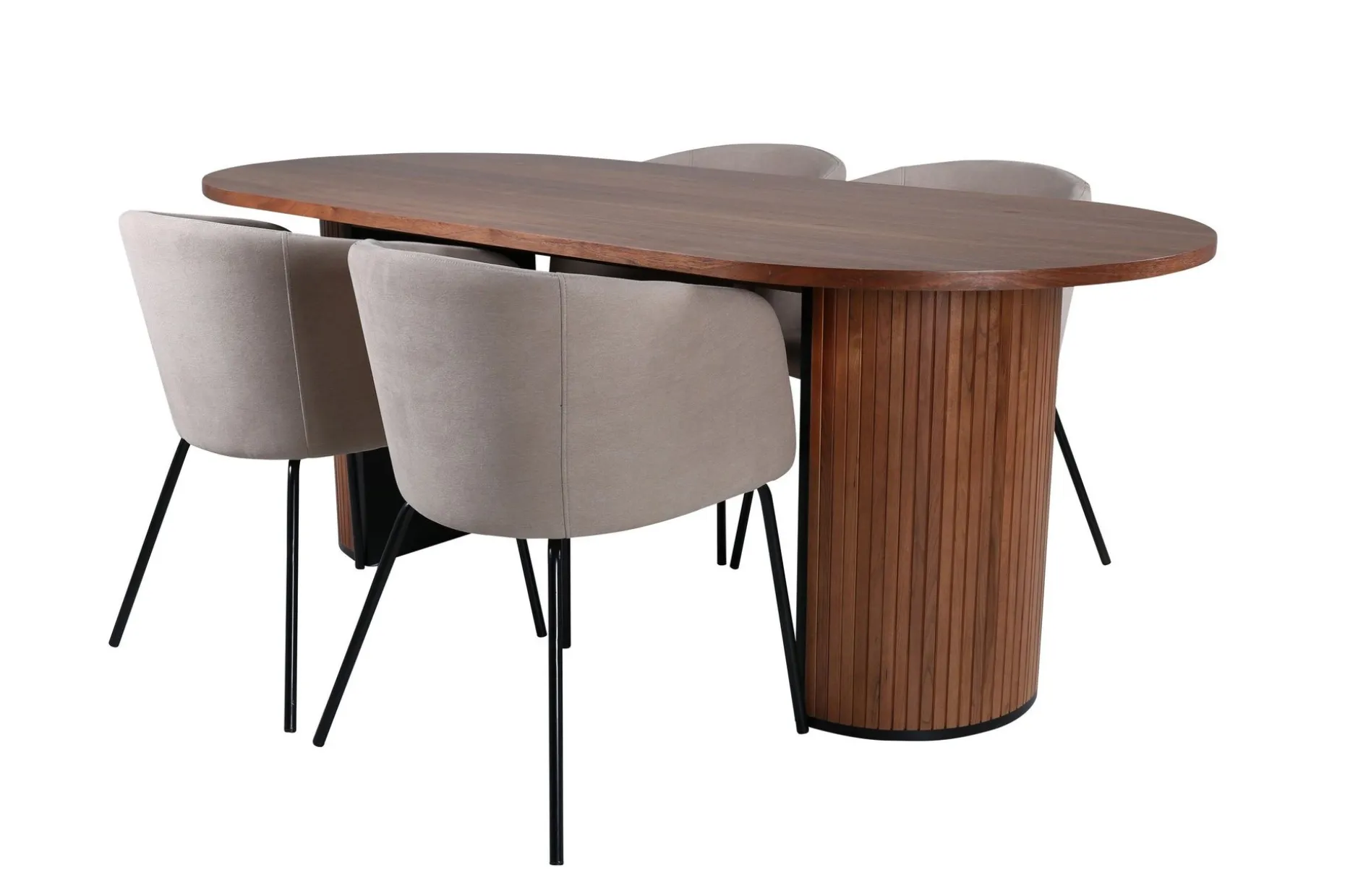 Bianca Matgruppe 200 cm Oval med 4 Berit stoler