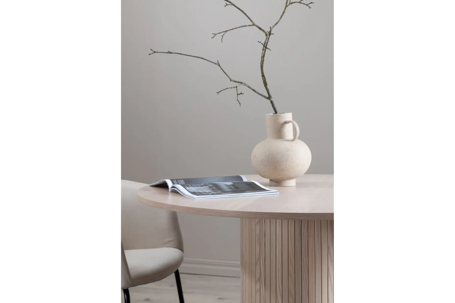 Bianca Spisebord 110 cm Rundt Beige