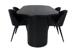Bianca Spisegruppe 200 cm Oval med 4 Velvet Stoler