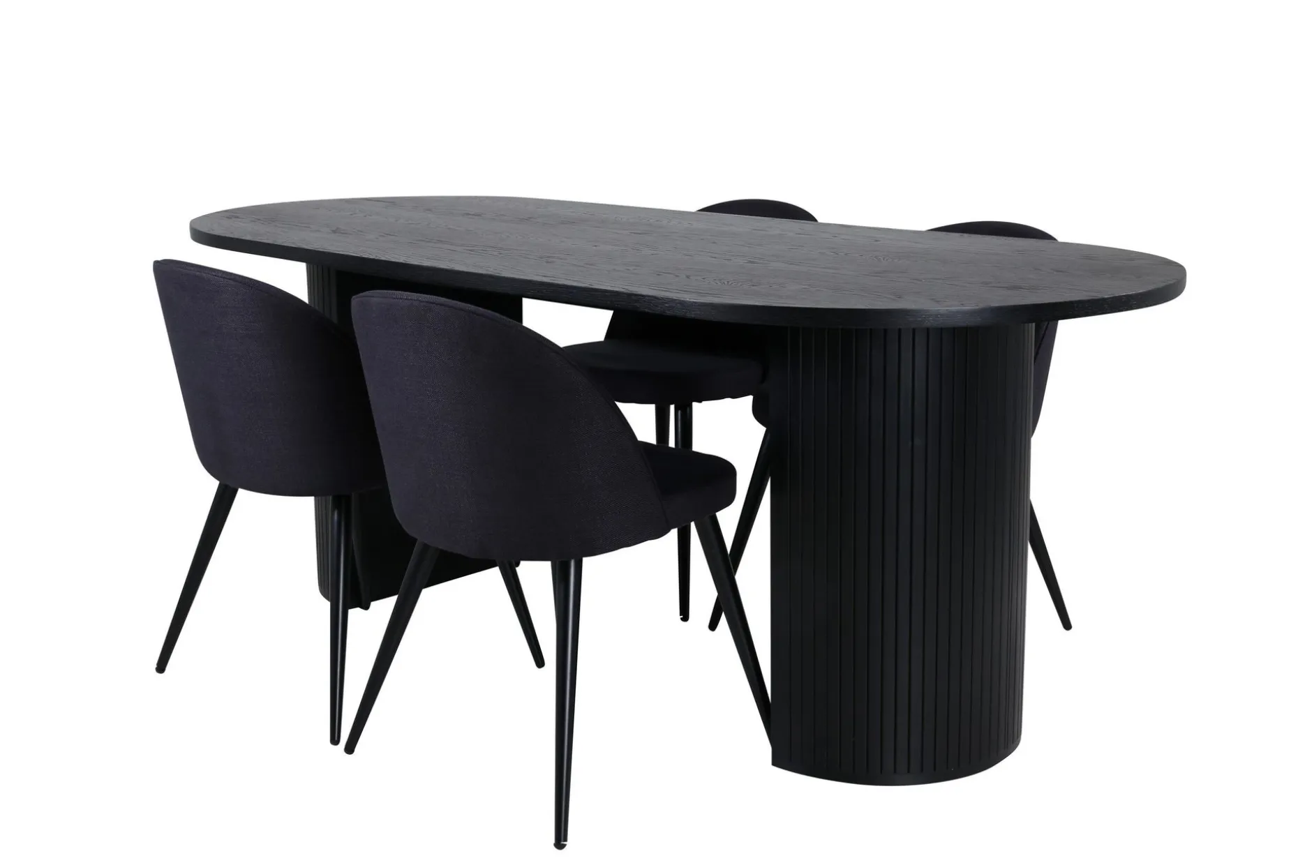 Bianca Spisegruppe 200 cm Oval med 4 Velvet Stoler