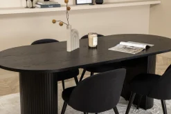 Bianca Spisegruppe 200 cm Oval med 4 Velvet Stoler