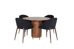 Bianca Spisegruppe 110 cm Rund med 4 Arch Stoler