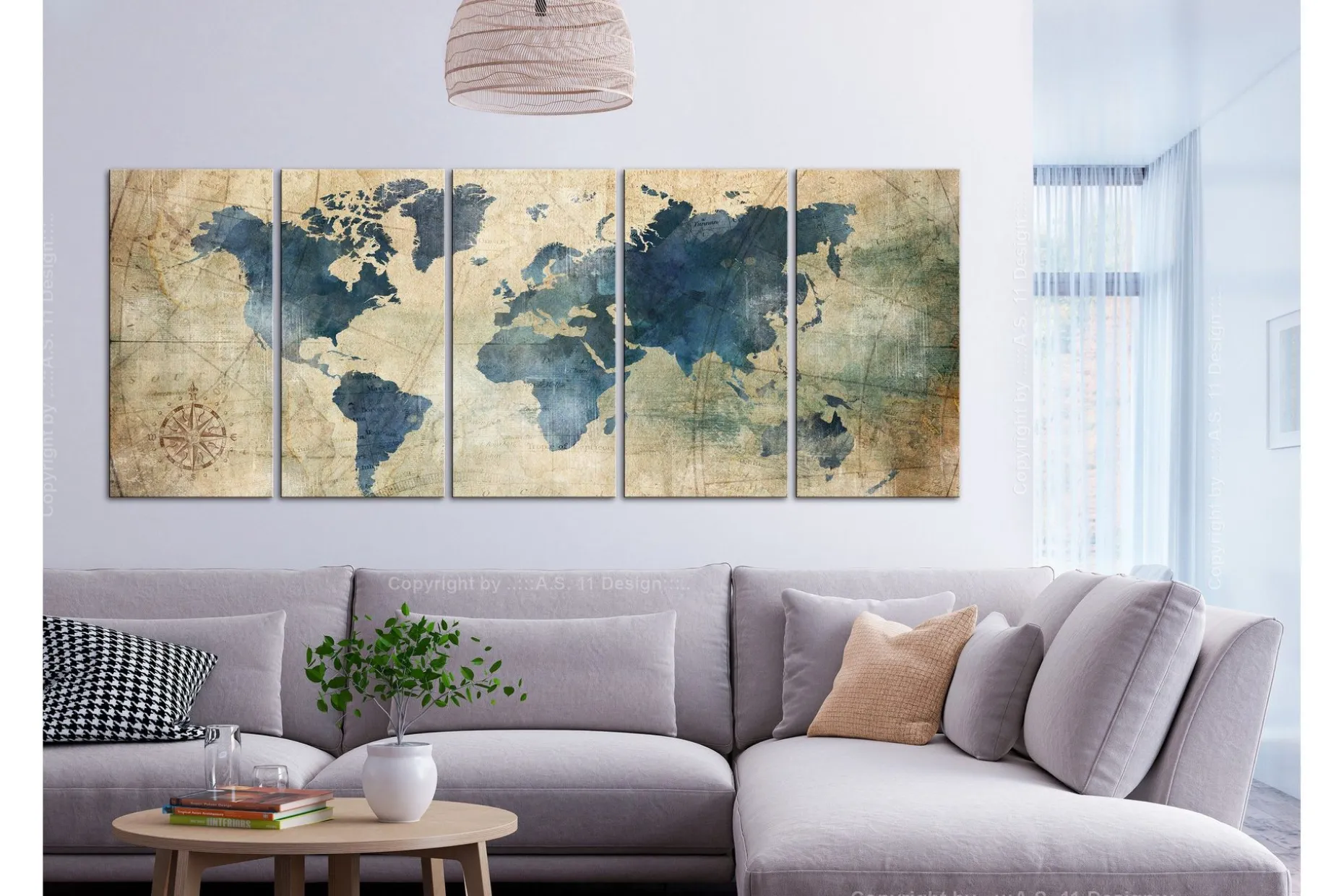 Bilde Retro Map 5 Parts Narrow 225x90