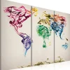 Bilde World map colored smoke track 90x60