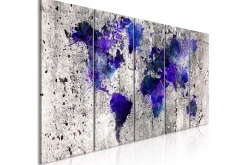 Bilde World Map Ink Blots 5 Parts Narrow 225x90