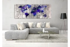Bilde World Map Ink Blots 5 Parts Narrow 225x90