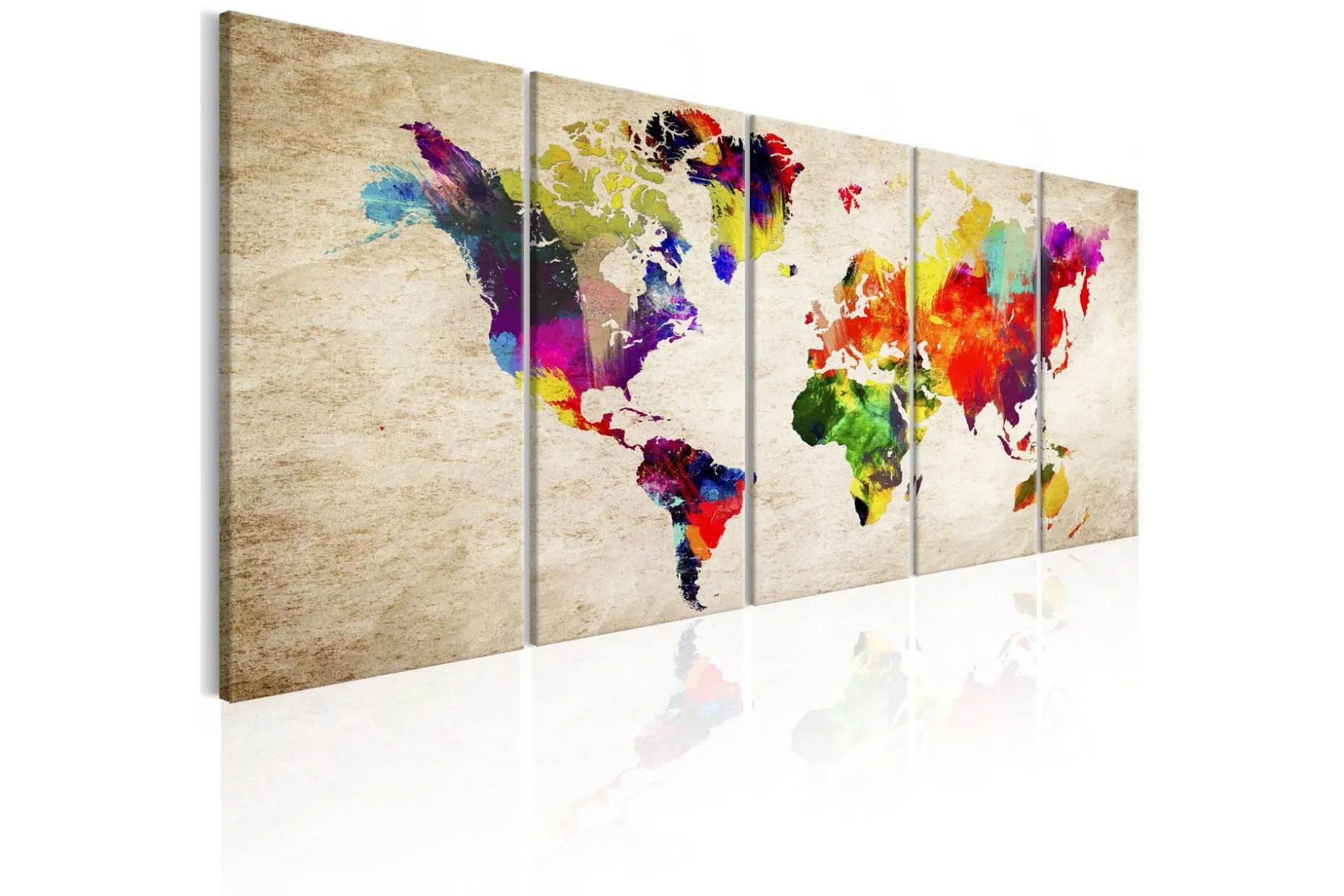 Bilde World Map Painted World 225x90