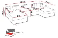 Bizantine Sovesofa Dobbel Divan 4-Seter