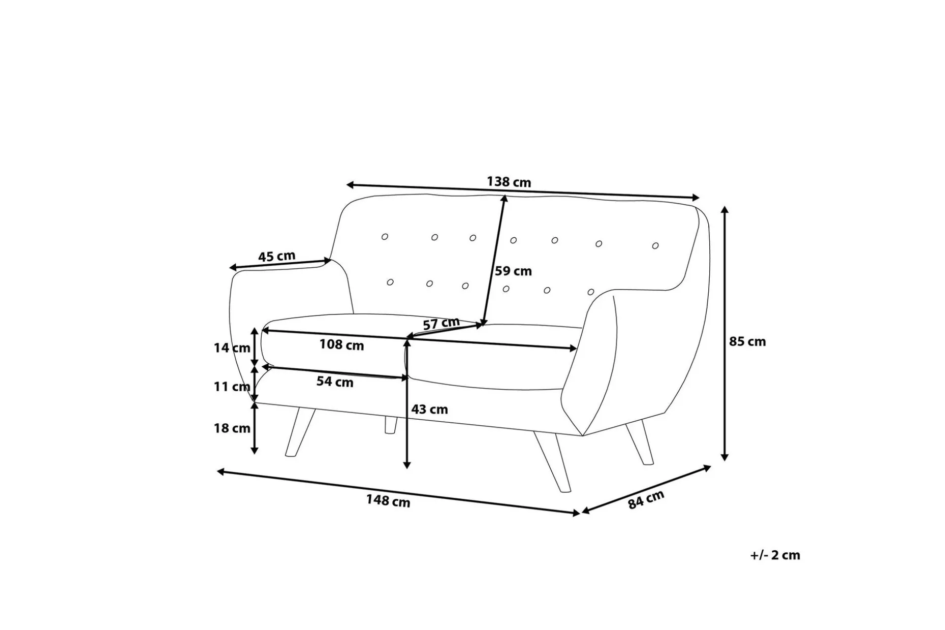 Bodo Sofa 2-Seter