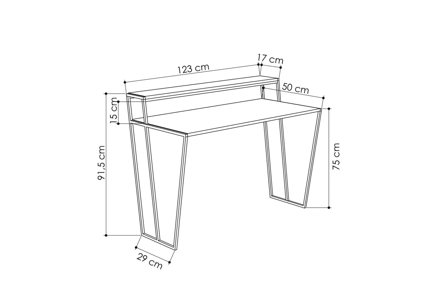 Bodsjö Skrivebord 123 cm med Oppbevaring Hylle