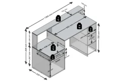 Bolton Skrivebord 139 cm med Oppbevaring