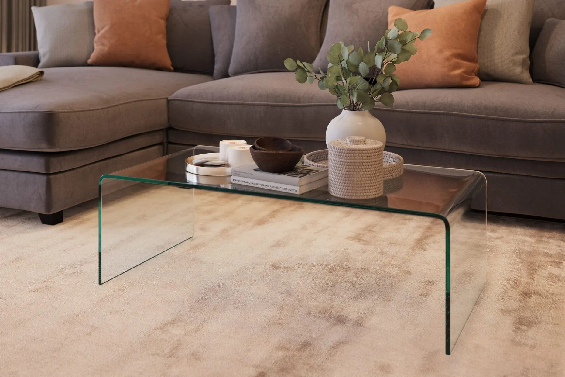 Bonisiolo Rektangulært Sofabord i Glass 110 cm