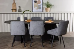 Bootcut Spisegruppe 230 cm Oval med 6 Rosie Stoler