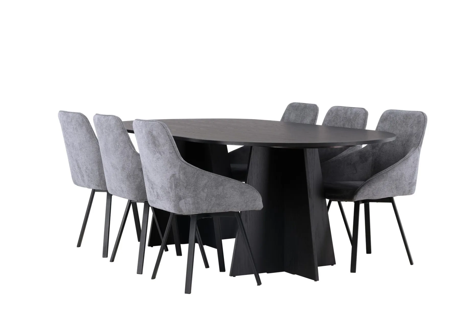 Bootcut Spisegruppe 230 cm Oval med 6 Rosie Stoler