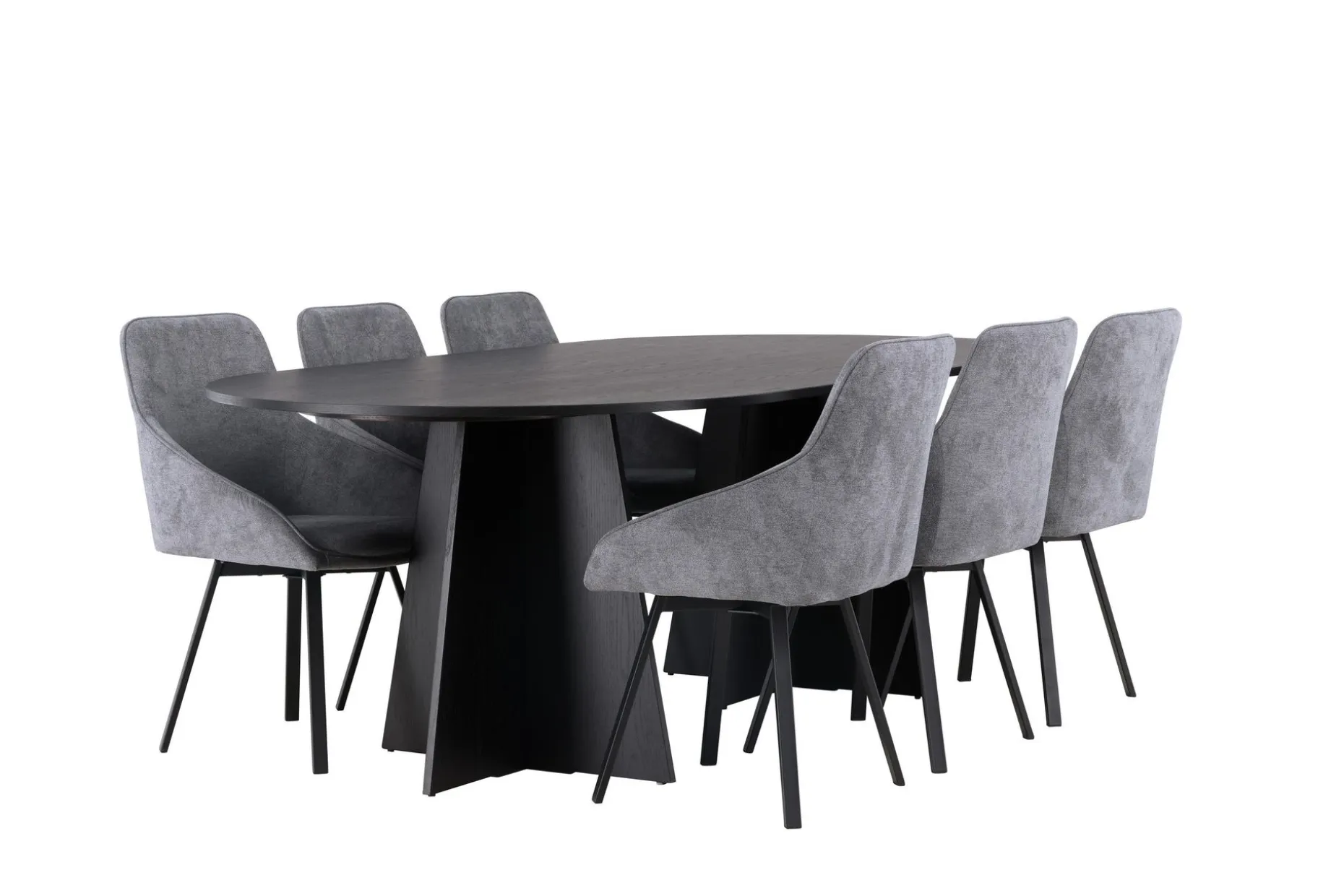 Bootcut Spisegruppe 230 cm Oval med 6 Rosie Stoler