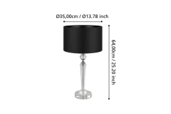 Bordlampe Eglo Pasiano 1 Klar/Svart