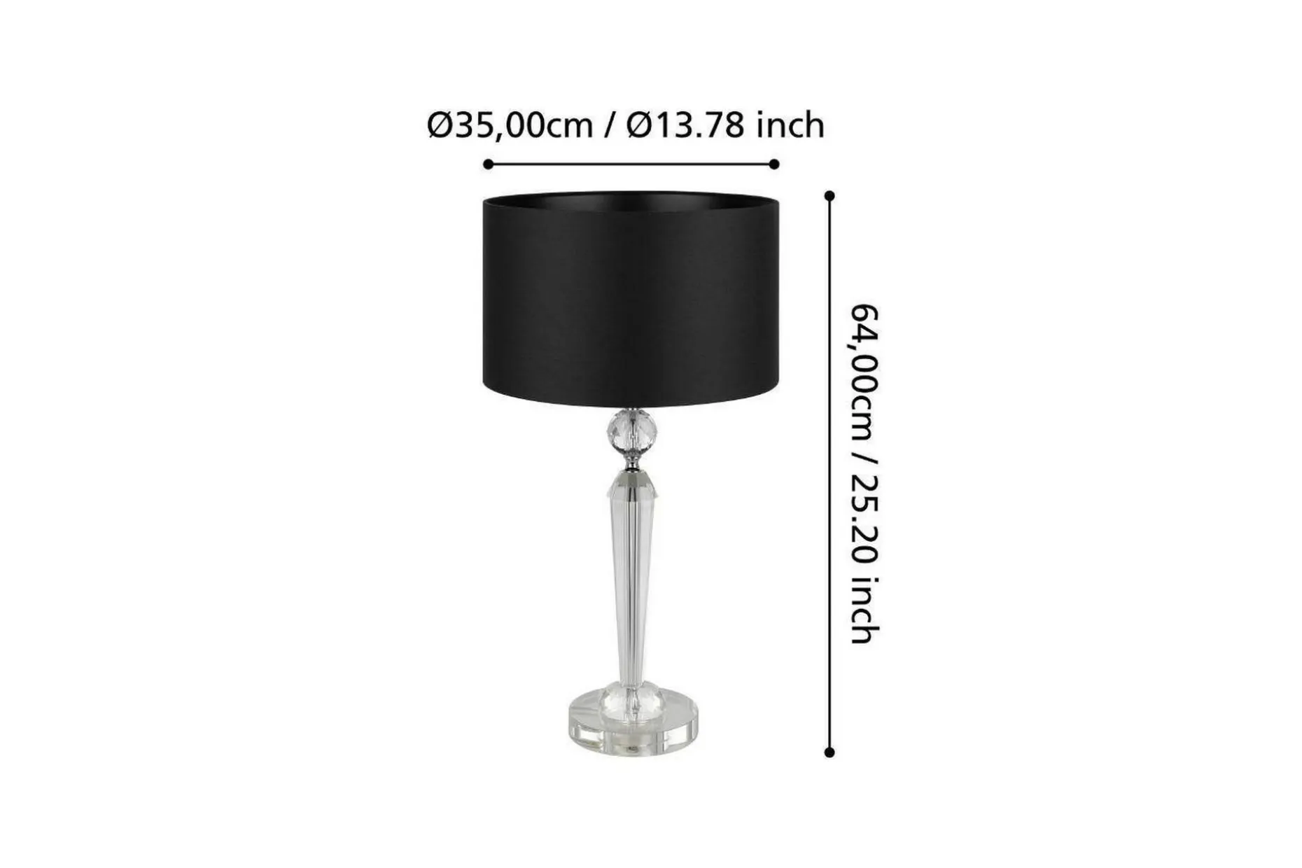 Bordlampe Eglo Pasiano 1 Klar/Svart