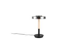 Bordlampe TRIO Celeste Matt svart/krom/tre