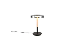 Bordlampe TRIO Celeste Matt svart/krom/tre